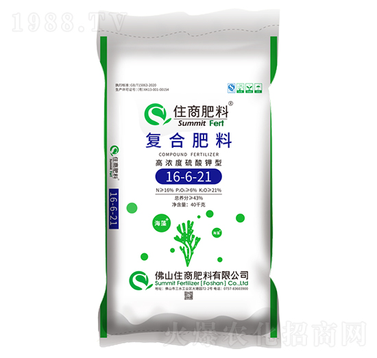 高濃度硫酸鉀型復合肥料16-6-21-住商肥料